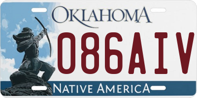 OK license plate 086AIV
