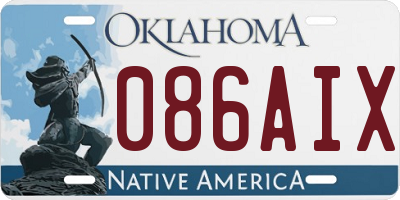 OK license plate 086AIX