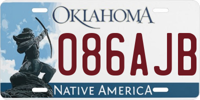 OK license plate 086AJB