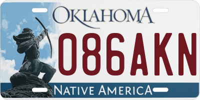 OK license plate 086AKN