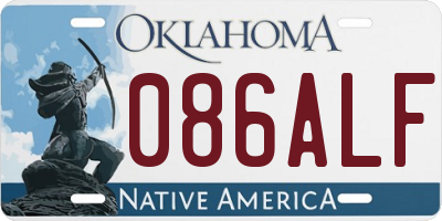 OK license plate 086ALF