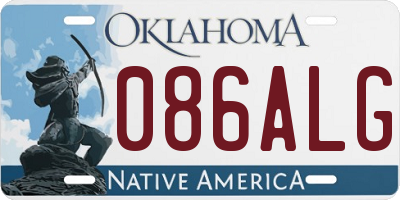 OK license plate 086ALG