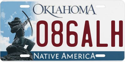 OK license plate 086ALH