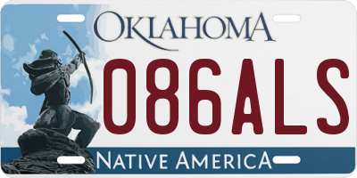 OK license plate 086ALS