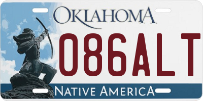 OK license plate 086ALT