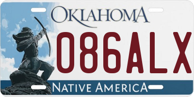OK license plate 086ALX