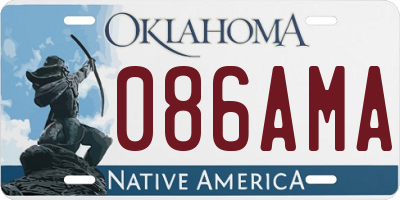 OK license plate 086AMA