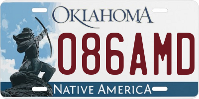OK license plate 086AMD