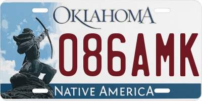 OK license plate 086AMK