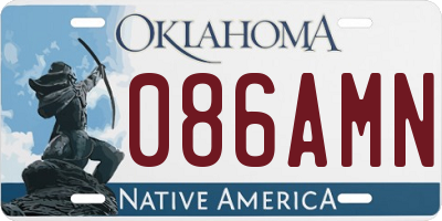 OK license plate 086AMN