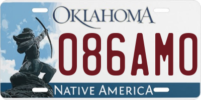OK license plate 086AMO