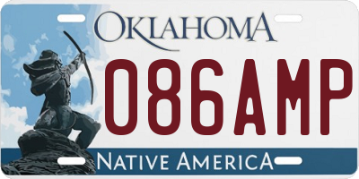 OK license plate 086AMP