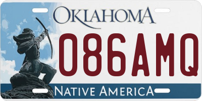 OK license plate 086AMQ