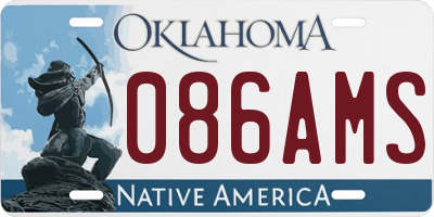 OK license plate 086AMS