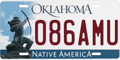 OK license plate 086AMU