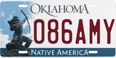 OK license plate 086AMY
