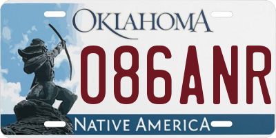 OK license plate 086ANR