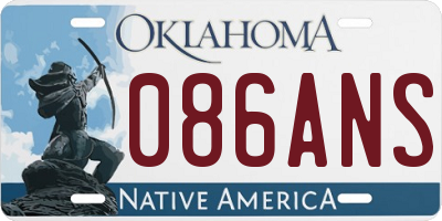 OK license plate 086ANS