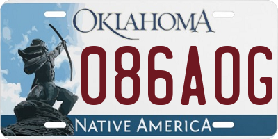OK license plate 086AOG