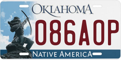 OK license plate 086AOP