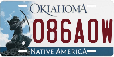 OK license plate 086AOW