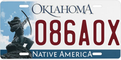 OK license plate 086AOX