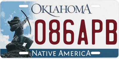 OK license plate 086APB