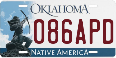 OK license plate 086APD