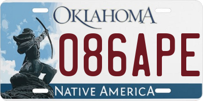 OK license plate 086APE