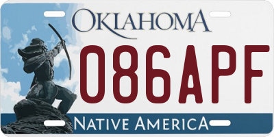OK license plate 086APF