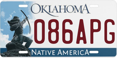 OK license plate 086APG
