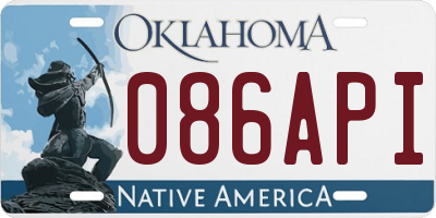 OK license plate 086API