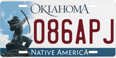 OK license plate 086APJ