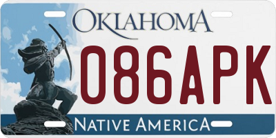 OK license plate 086APK