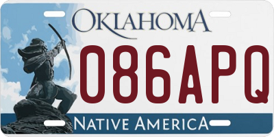 OK license plate 086APQ