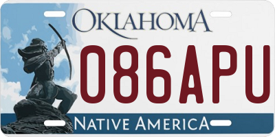 OK license plate 086APU