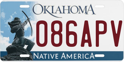OK license plate 086APV