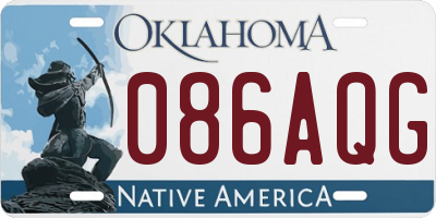 OK license plate 086AQG