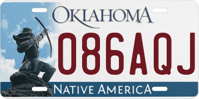 OK license plate 086AQJ
