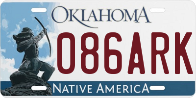 OK license plate 086ARK