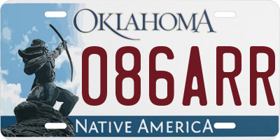 OK license plate 086ARR