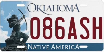 OK license plate 086ASH