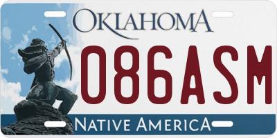 OK license plate 086ASM