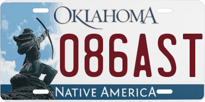OK license plate 086AST
