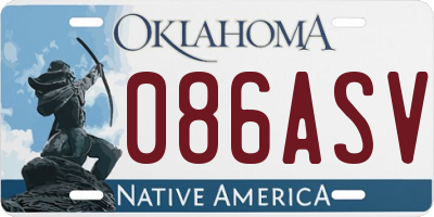 OK license plate 086ASV