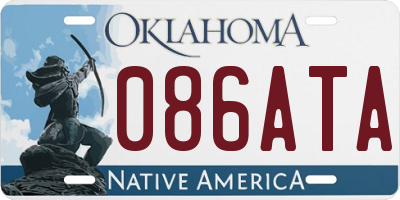 OK license plate 086ATA