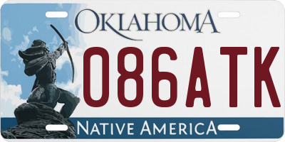 OK license plate 086ATK