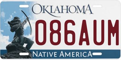 OK license plate 086AUM