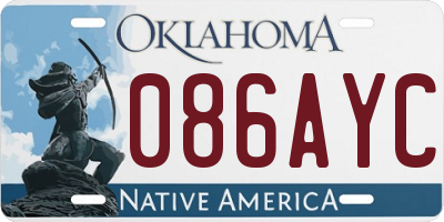 OK license plate 086AYC