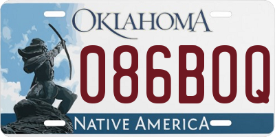 OK license plate 086BOQ